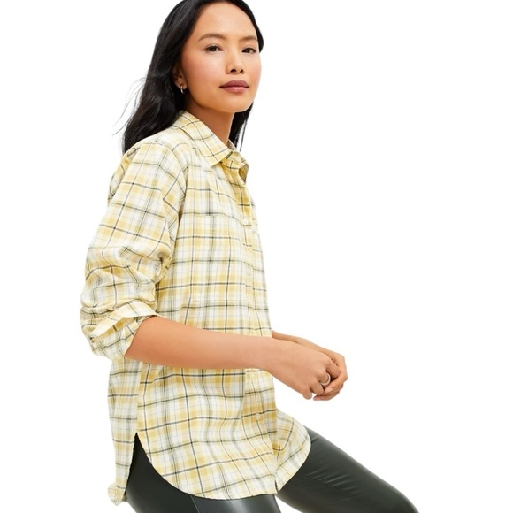 LOFT Tops - Ann Taylor LOFT | Boyfriend Flannel Shirt Sz M EUC